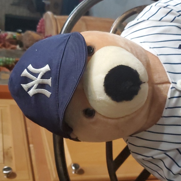 NY Yankees 22" Large Stuff Animal Bear 1993 Pro Bear Baseball Bat Inaugural VGUC - Picture 2 of 7